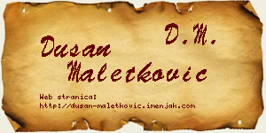 Dušan Maletković vizit kartica